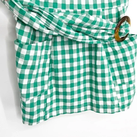 Anthropologie - Green Gingham Blouse - Size 6 - Picture 7 of 15